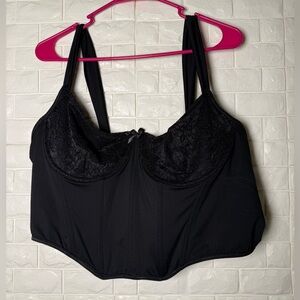 Black Lace Underwire Bodysuit - Size 4XL